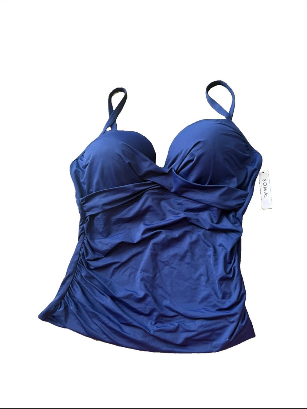 Soma Intimates, Women’s Swim Twist Tankini w/ Built in Bra- True Blue, L NWT
